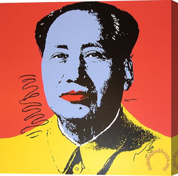 Andy Warhol Mao Tse Tung Kopf Blau Gelb Stretched Canvas Painting / Canvas Art