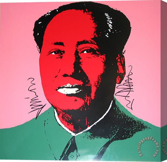 Andy Warhol Mao Tse Tung Kopf Rot Gruen Stretched Canvas Painting / Canvas Art