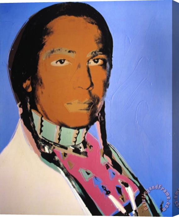 Andy Warhol Portrait of Russell Means Stretched Canvas Painting / Canvas Art