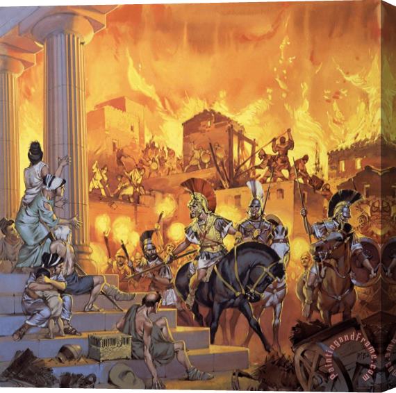 Angus McBride Unidentified Roman Attack Stretched Canvas Print / Canvas Art