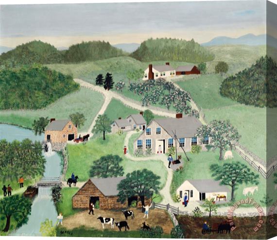 Anna Mary Robertson (grandma) Moses The Old Oaken Bucket, 1947 Stretched Canvas Print / Canvas Art