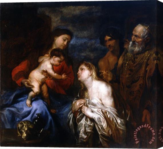 Anthonie Van Dyck La Virgen Y El Nino Con Los Pecadores Arrepentidos Stretched Canvas Print / Canvas Art