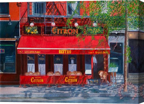 Anthony Butera Bistro Citron New York City Stretched Canvas Painting / Canvas Art