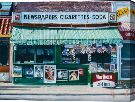 Anthony Butera Newspaper Stand West Village Nyc Stretched Canvas Painting / Canvas Art