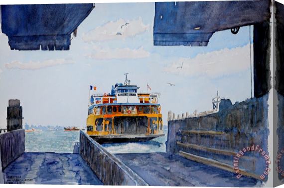 Anthony Butera Staten Island Ferry Docking Stretched Canvas Painting / Canvas Art