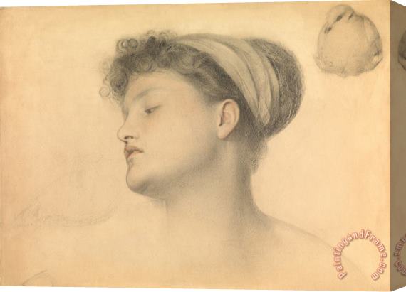 Anthony Frederick Augustus Sandys Study For Girl With Doves Stretched Canvas Print / Canvas Art