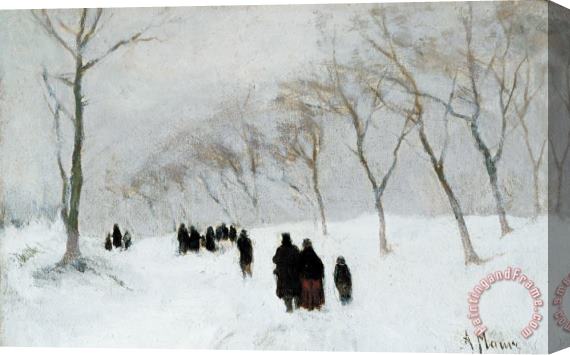 Anton Mauve Snow Storm Stretched Canvas Painting / Canvas Art