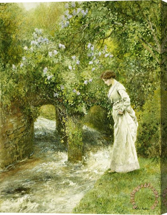 Arthur Hopkins The Mill Stream in Spring Stretched Canvas Print / Canvas Art