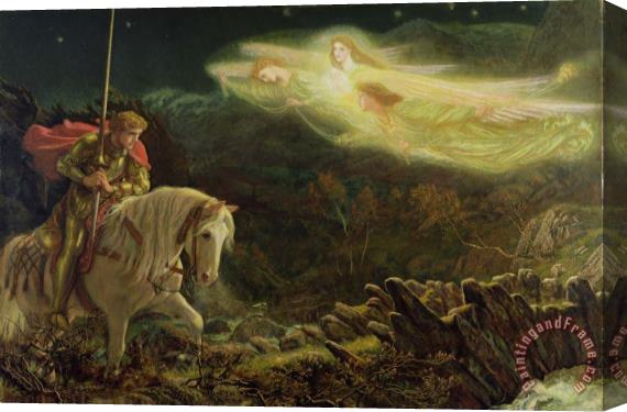 Arthur Hughes Quest for the Holy Grail Stretched Canvas Print / Canvas Art