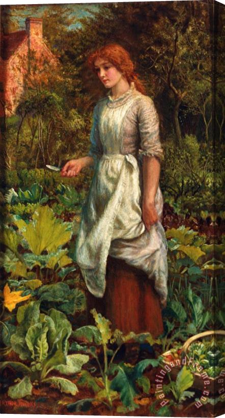 Arthur Hughes The Gardener's Daughter Stretched Canvas Print / Canvas Art