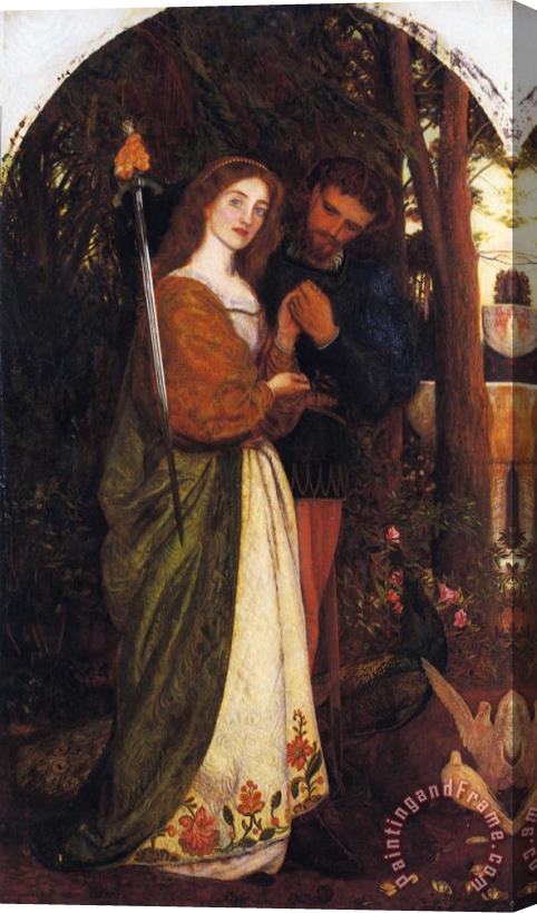 Arthur Hughes The Guarded Bower Stretched Canvas Painting / Canvas Art
