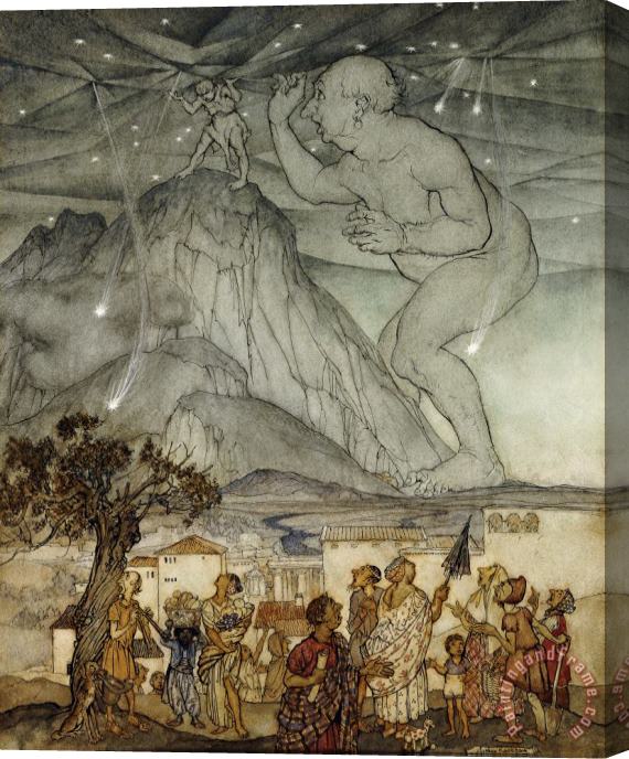 Arthur Rackham Hercules Supporting The Sky Instead Of Atlas Stretched Canvas Print / Canvas Art