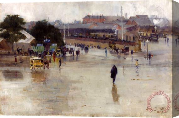 Arthur Streeton The Railway Station, Redfern Stretched Canvas Painting / Canvas Art