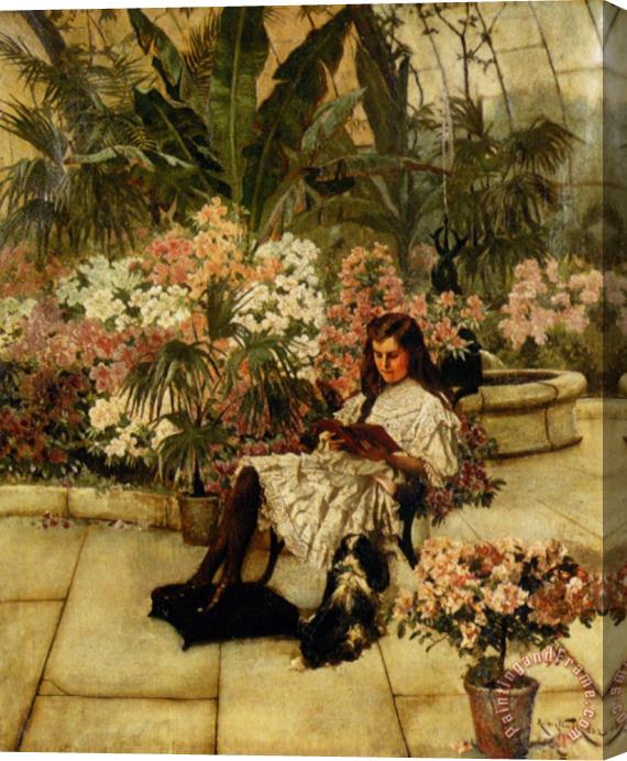 Arthur Wardle In The Conservatory Stretched Canvas Print / Canvas Art