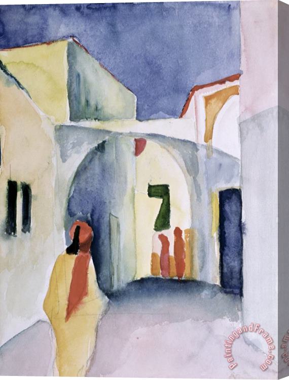 August Macke A Glance Down an Alley Stretched Canvas Painting / Canvas Art