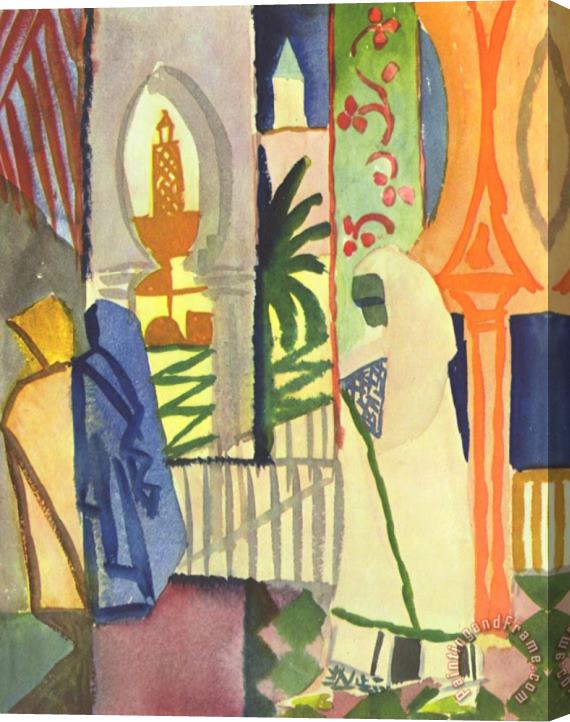 August Macke In The Temple Hall Stretched Canvas Painting / Canvas Art