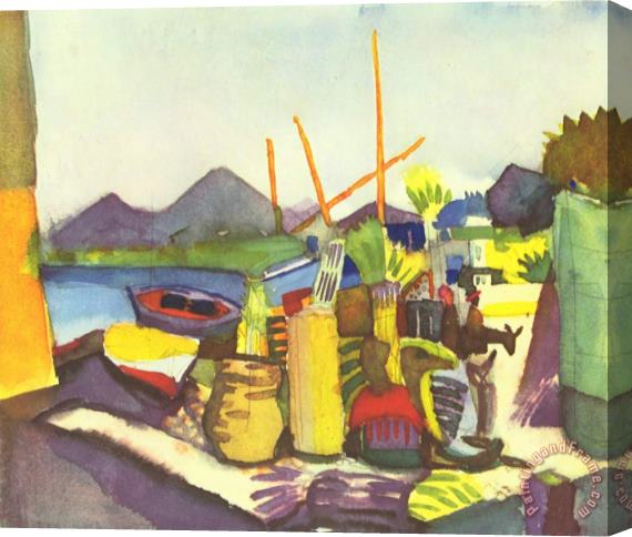 August Macke Landscape Near Hammamet Stretched Canvas Painting / Canvas Art