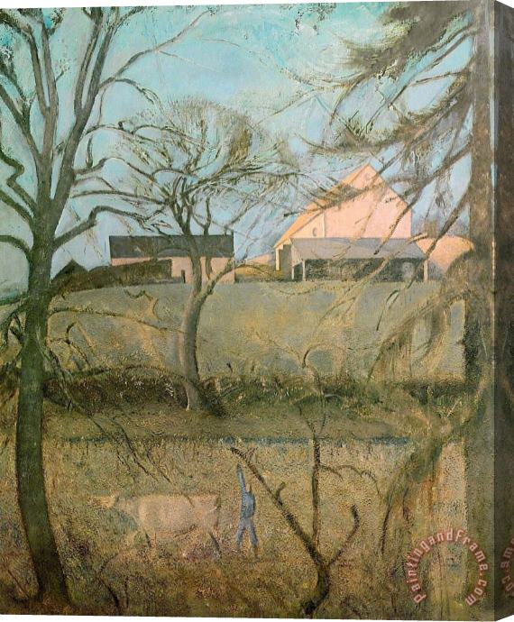 Balthasar Klossowski De Rola Balthus Big Landscape with Cow Stretched Canvas Print / Canvas Art