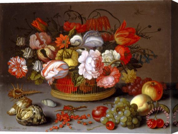 Balthasar Van Der Ast Basket of Flowers Stretched Canvas Print / Canvas Art