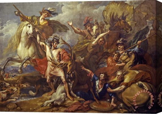 Benjamin West Alexander III of Scotland Rescued From The Fury of a Stag by The Intrepidity of Colin Fitzgerald ('the Death of The Stag') Stretched Canvas Painting / Canvas Art