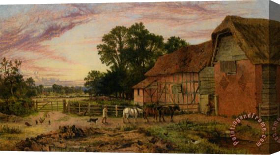 Benjamin Williams Leader Evening Return to The Homestead Stretched Canvas Print / Canvas Art