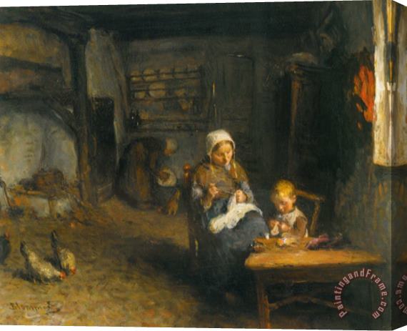 Bernardus Johannes Blommers Mother's Little Helper Stretched Canvas Painting / Canvas Art