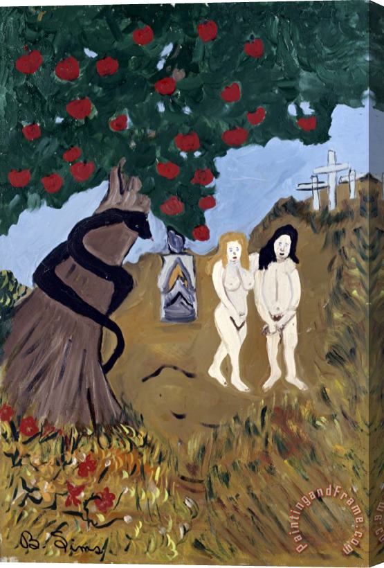 Bernice Sims Adam And Eve Stretched Canvas Print / Canvas Art