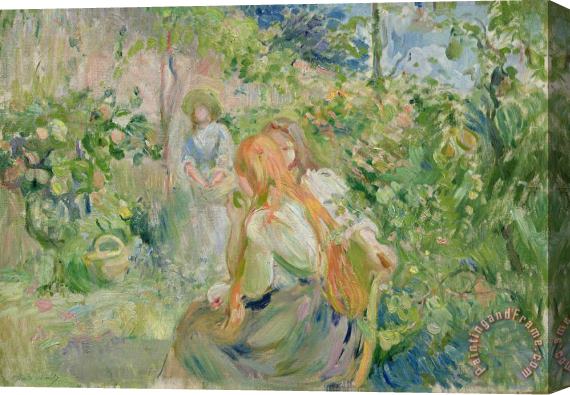 Berthe Morisot In the Garden at Roche Plate Stretched Canvas Painting / Canvas Art