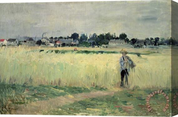 Berthe Morisot In the Wheatfield at Gennevilliers Stretched Canvas Painting / Canvas Art