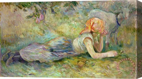 Berthe Morisot Shepherdess Resting Stretched Canvas Painting / Canvas Art