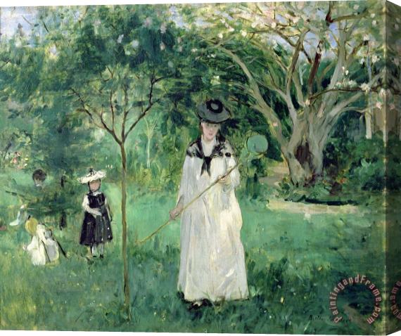 Berthe Morisot The Butterfly Hunt Stretched Canvas Painting / Canvas Art