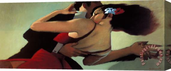 bill brauer Tango Dancers Stretched Canvas Painting / Canvas Art