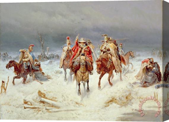 Bogdan Willewalde French Forces Crossing the River Berezina in November 1812 Stretched Canvas Painting / Canvas Art
