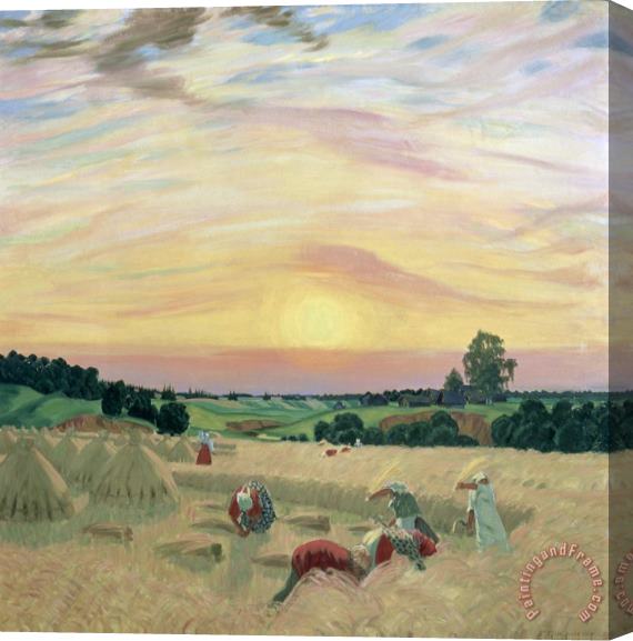 Boris Mikhailovich Kustodiev The Harvest Stretched Canvas Print / Canvas Art