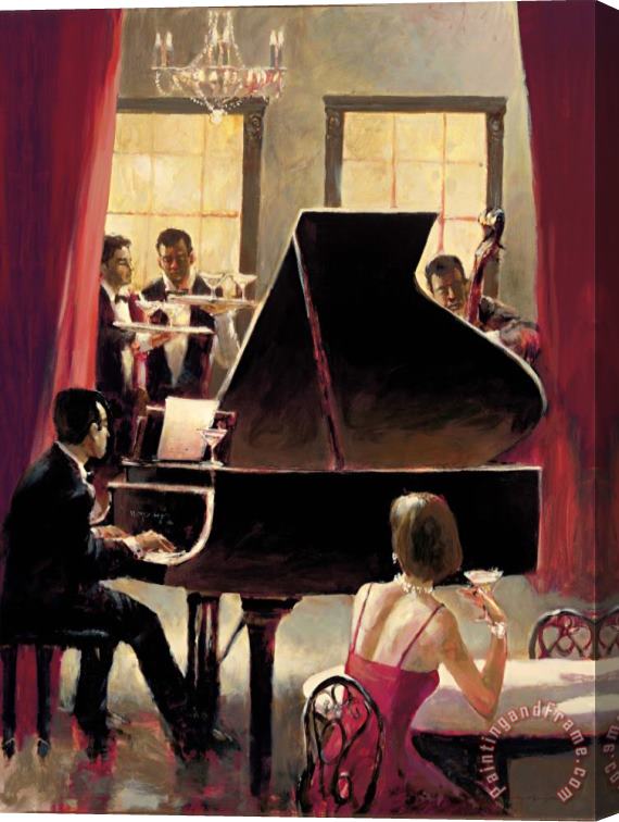 brent heighton Piano Jazz Stretched Canvas Painting / Canvas Art