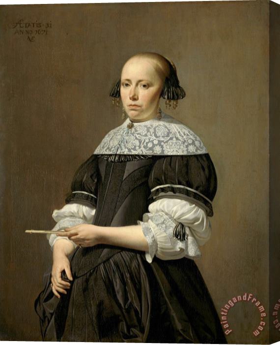 Caesar Boetius van Everdingen Portrait of Elisabeth Van Kessel, Wife of Willem Jacobsz Baert Stretched Canvas Print / Canvas Art