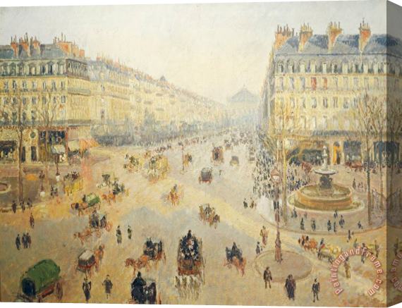 Camille Pissarro Avenue De L'opera In Paris Stretched Canvas Painting / Canvas Art