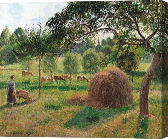 Camille Pissarro Dusk at Eragny Stretched Canvas Painting / Canvas Art