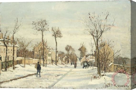 Camille Pissarro Snowy Road, Louveciennes Stretched Canvas Print / Canvas Art