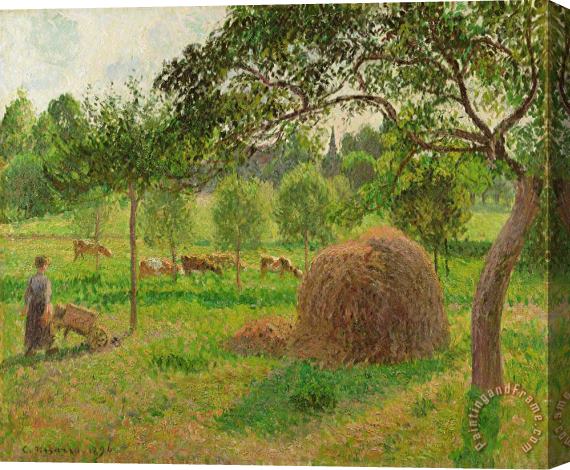 Camille Pissarro Sunset at Eragny Stretched Canvas Painting / Canvas Art