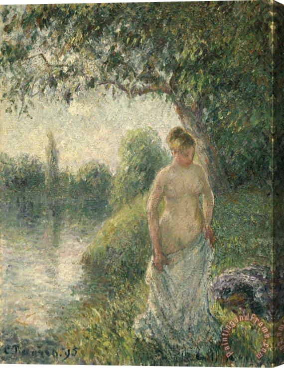 Camille Pissarro The Bather Stretched Canvas Print / Canvas Art