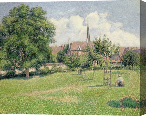 Camille Pissarro The House of the Deaf Woman and the Belfry at Eragny Stretched Canvas Print / Canvas Art