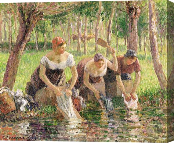 Camille Pissarro The Washerwomen Stretched Canvas Painting / Canvas Art
