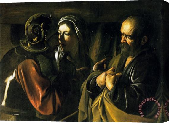 Caravaggio Denial St Peter Stretched Canvas Print / Canvas Art