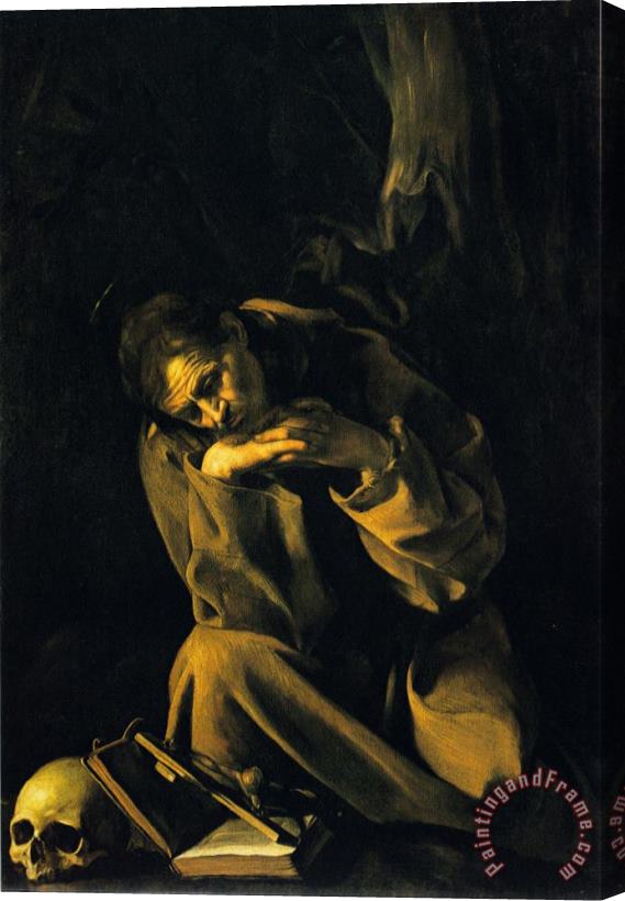 Caravaggio St Francis Prayer Stretched Canvas Print / Canvas Art