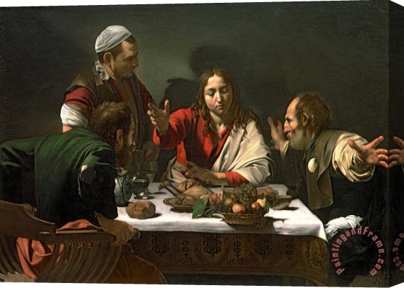 Caravaggio Supper at Emmaus 1601 Stretched Canvas Print / Canvas Art