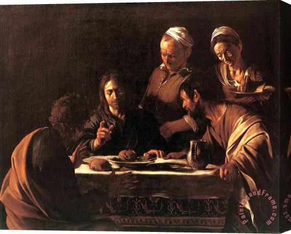 Caravaggio Supper at Emmaus Stretched Canvas Print / Canvas Art