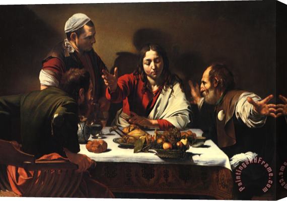 Caravaggio The Supper at Emmaus Stretched Canvas Painting / Canvas Art