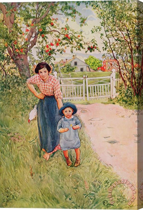 Carl Larsson Say A Nice How Do You Do To Your Uncle Stretched Canvas Painting / Canvas Art