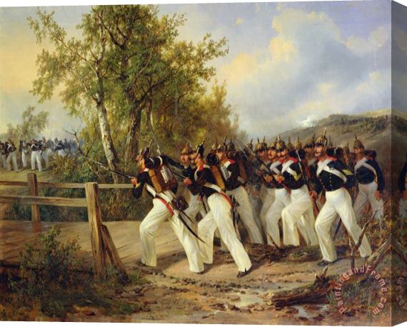 Carl Schulz A Scene from the soldier's life Stretched Canvas Print / Canvas Art
